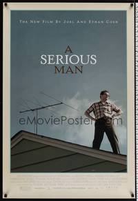 4w568 SERIOUS MAN DS 1sh '09 Coen Brothers, Michael Stuhlbarg on roof!