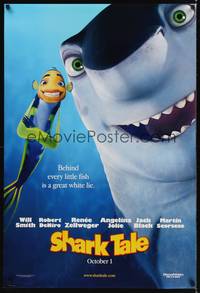 4w576 SHARK TALE advance DS 1sh '04 Dreamworks underwater cartoon, Will Smith!