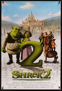 4w584 SHREK 2 int'l DS 1sh '04 Mike Myers, Eddie Murphy, computer animated fairy tale characters!