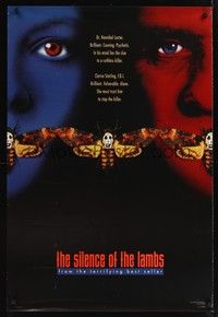 4w587 SILENCE OF THE LAMBS style C teaser 1sh '91 great image of Jodie Foster & Anthony Hopkins!