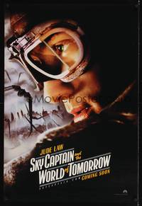 4w596 SKY CAPTAIN & THE WORLD OF TOMORROW teaser DS 1sh '04 cool image of pilot Jude Law!