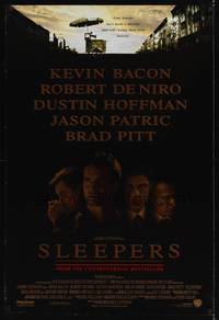 4w598 SLEEPERS advance DS 1sh '96 Robert De Niro, Dustin Hoffman, Jason Patric, Brad Pitt!