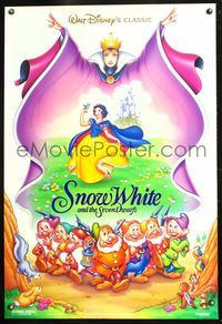 4w604 SNOW WHITE & THE SEVEN DWARFS DS 1sh R93 Walt Disney animated cartoon fantasy classic!