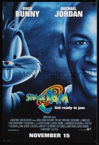 4w609 SPACE JAM advance DS 1sh '96 Michael Jordan & Bugs Bunny!
