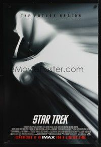 4w626 STAR TREK IMAX DS 1sh '09 J.J. Abrams, cool image of Enterprise, the future begins!