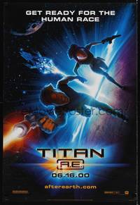 4w681 TITAN A.E. style A teaser DS 1sh '00 Don Bluth sci-fi cartoon, get ready for the human race!