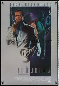 4w696 TWO JAKES int'l 1sh '90 really cool art of smoking Jack Nicholson by Rodriguez!