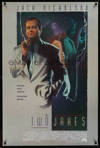 4w695 TWO JAKES 1sh '90 really cool art of smoking Jack Nicholson by Rodriguez!