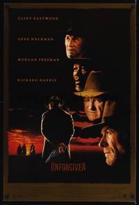4w698 UNFORGIVEN DS 1sh '92 gunslinger Clint Eastwood, Morgan Freeman, Gene Hackman!
