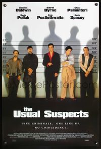 4w701 USUAL SUSPECTS English 1sh '95 Kevin Spacey, Baldwin, Byrne, Palminteri, Singer