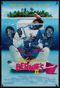 4w717 WEEKEND AT BERNIE'S 2 1sh '93 wacky image of Bernie underwater, Jonathan Silverman!