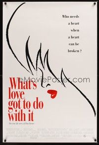4w723 WHAT'S LOVE GOT TO DO WITH IT int'l DS 1sh '93 cool silhouette artwork of Tina Turner!