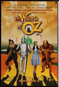 4w733 WIZARD OF OZ advance DS 1sh R98 Victor Fleming, Judy Garland all-time classic!