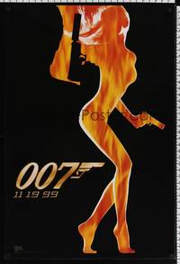 4w736 WORLD IS NOT ENOUGH teaser DS 1sh '99 Pierce Brosnan as James Bond, Denise Richards, Marceau