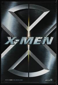 4w740 X-MEN teaser DS 1sh '00 Patrick Stewart, Bryan Singer, Marvel Comics superheroes!