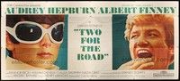 4y049 TWO FOR THE ROAD 24sh '67 c/u Audrey Hepburn in cool shades, Albert Finney, Stanley Donen!