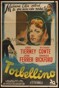 4y229 WHIRLPOOL Argentinean '50 what might pretty Gene Tierney do when she is hypnotized?!