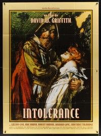 4y290 INTOLERANCE French 1p R96 D.W. Griffith classic, art borrowed from 1916 U.S. one-sheet!