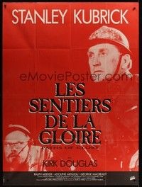 4y301 PATHS OF GLORY French 1p R90s Stanley Kubrick, different image of Kirk Douglas & Wayne Morris