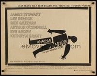 4y100 ANATOMY OF A MURDER 1/2sh '59 Otto Preminger, classic Saul Bass dead body silhouette art!