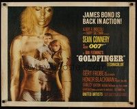 4y105 GOLDFINGER 1/2sh '64 Sean Connery as James Bond & Honor Blackman in gold Shirley Eaton!