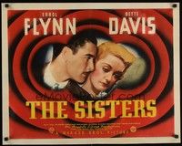 4y108 SISTERS 1/2sh '38 Errol Flynn & Bette Davis have true love, but have many problems too!