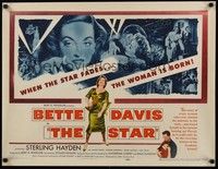 4y110 STAR 1/2sh '53 great art of Hollywood actress Bette Davis holding Oscar statuette!