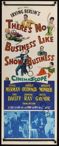 4y048 THERE'S NO BUSINESS LIKE SHOW BUSINESS insert '54 art & photo of Marilyn Monroe + top cast!