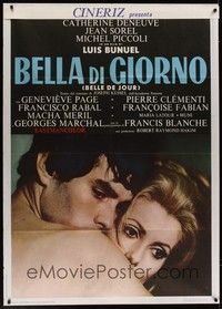 4y238 BELLE DE JOUR Italian 1p '67 Luis Bunuel, close up of sexy Catherine Deneuve & Jean Sorel!