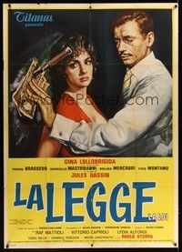 4y255 WHERE THE HOT WIND BLOWS Italian 1p '60 Jules Dassin's La Legge, art of sexy Lollobrigida!