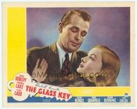 4y141 GLASS KEY LC '42 wonderful close up of Alan Ladd with Veronica Lake in his arms!