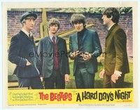 4y142 HARD DAY'S NIGHT LC #7 '64 great close image of The Beatles, John, Paul, Ringo & George!