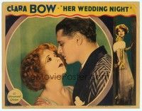 4y145 HER WEDDING NIGHT LC '30 great close portrait of sexy Clara Bow being wooed by Ralph Forbes!