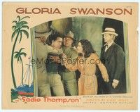 4y156 SADIE THOMPSON LC '28 preacher Lionel Barrymore stands behind prostitute Gloria Swanson!