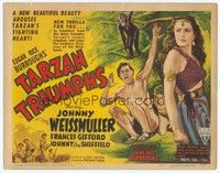 4y127 TARZAN TRIUMPHS TC '43 great artwork of Johnny Weismuller & sexy Frances Gifford as Zandra!