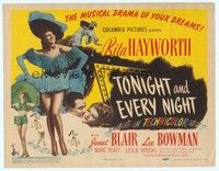 4y128 TONIGHT & EVERY NIGHT TC '44 sexy showgirl Rita Hayworth shows legs, plus headshot!