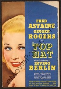4y176 TOP HAT pressbook '35 Fred Astaire & Ginger Rogers, incredibly elaborate with die-cut cover!