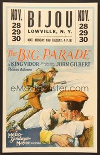 4y067 BIG PARADE WC '25 King Vidor's World War I epic, John Gilbert becomes a man during the war!