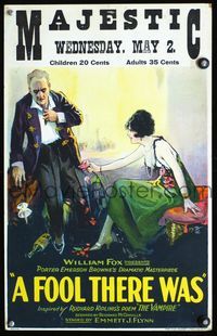 4y075 FOOL THERE WAS WC '22 art of bad girl Estelle Taylor offering rose to lovesick Lewis Stone!