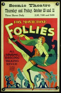 4y077 FOX MOVIETONE FOLLIES OF 1929 WC '29 sexy deco art of dancing girl with turban & veil!