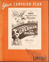 4y175 SUPERMAN & THE MOLE MEN pressbook '51 George Reeves in his 1st full-length feature adventure