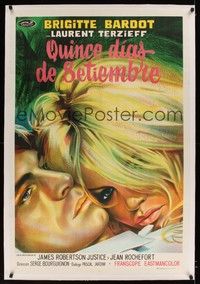 4z296 TWO WEEKS IN SEPTEMBER linen Argentinean '67 different art of sexy Brigitte Bardot!