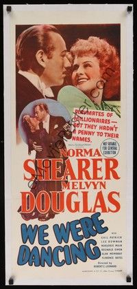 4z246 WE WERE DANCING linen Aust daybill '42 close up of Melvin Douglas & smiling Norma Shearer!