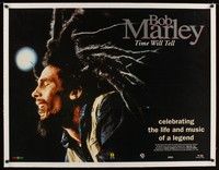 4z232 TIME WILL TELL linen British quad '92 best close up of reggae legend Bob Marley performing!