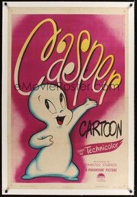 4z046 CASPER linen stock 1sh '50 wonderful cartoon image of the friendly ghost who hated scaring people!