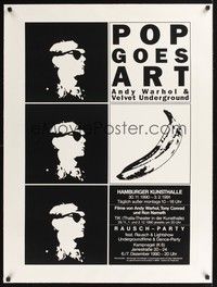 4z259 POP GOES ART linen German '90 Andy Warhol & Velvet Underground art show/film festival!