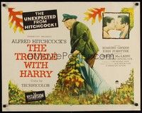 4z021 TROUBLE WITH HARRY linen 1/2sh '55 Alfred Hitchcock, Edmund Gwenn, Forsythe, Shirley MacLaine
