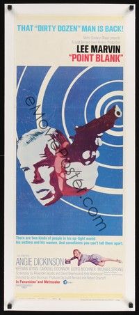 4z006 POINT BLANK linen insert '67 cool art of Lee Marvin, Angie Dickinson, John Boorman film noir!
