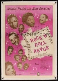 4z159 ROCK 'N' ROLL REVUE linen 1sh '55 images of Duke Ellington, Nat King Cole & Dinah Washington!