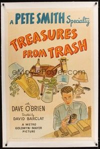 4z192 TREASURES FROM TRASH linen 1sh '46 Pete Smith explains how pickers turn junk into gold!